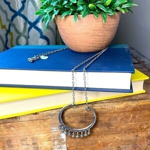 Nwt Silver Tassel Costume Necklace